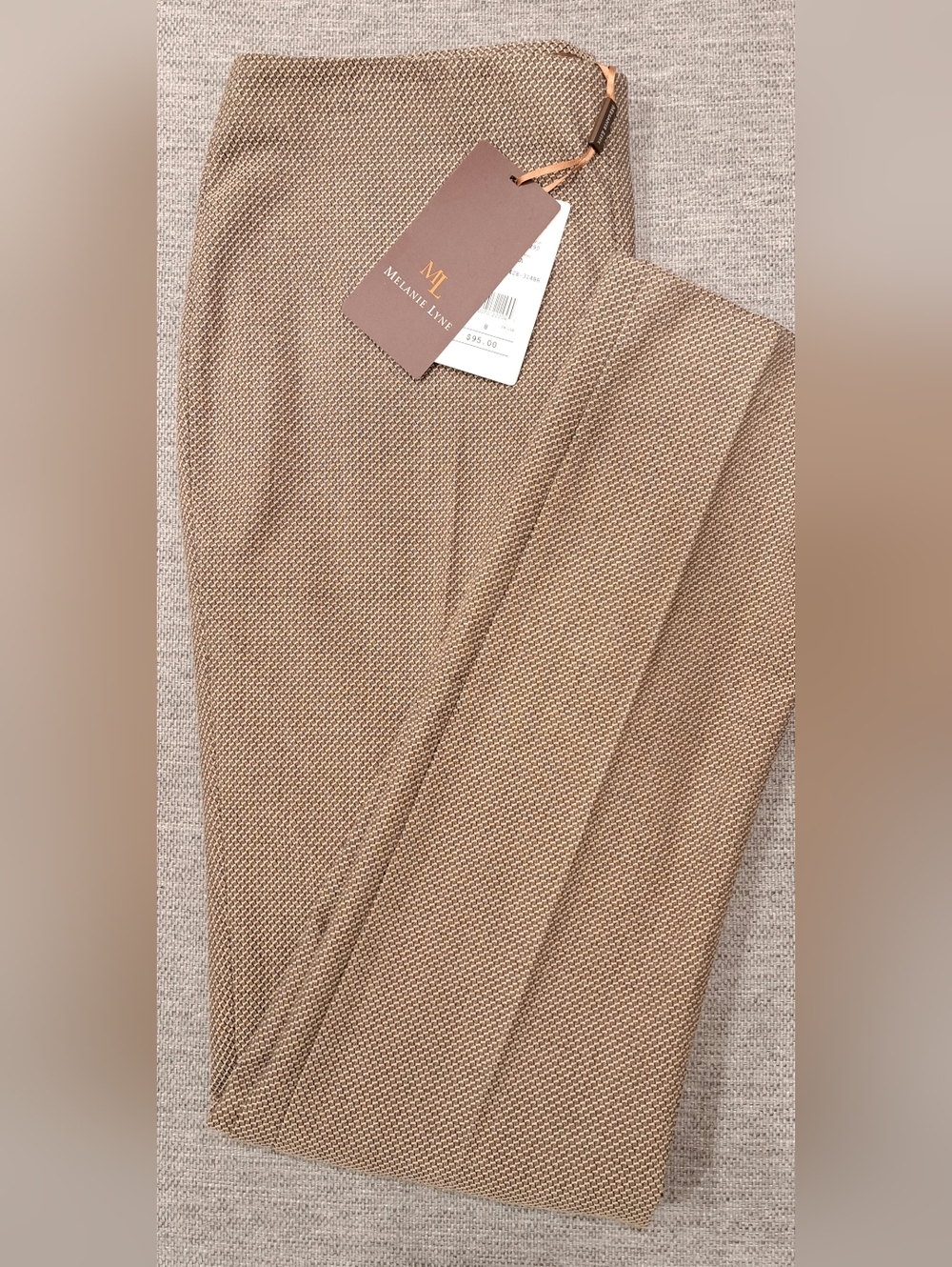 Melanie Lyne NWT Brown Tweed Dress Pants - Classic Straight Leg - Size 8